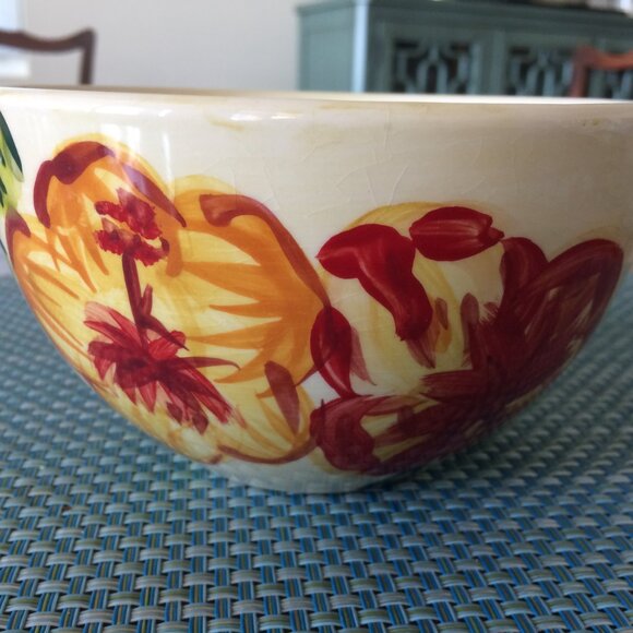 Tropical Hibiscus Dinnerware by Tabletops Gallery - 2 Salad Plates, 1 Soup Bowl - Picture 3 of 5